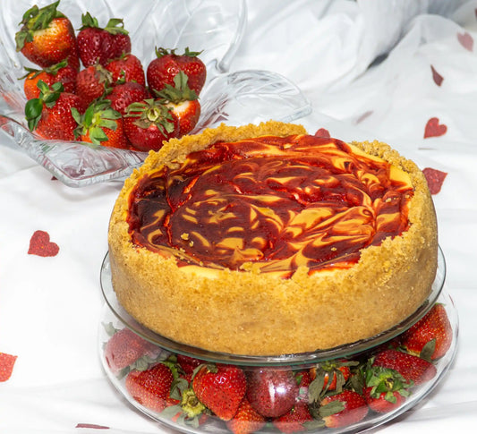 9 inch Strawberry Swirl Cheesecake